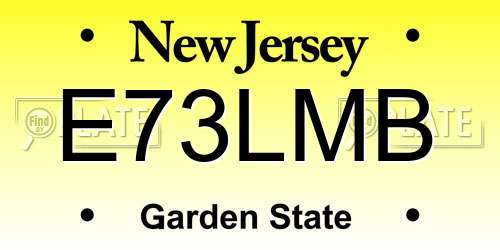 E73LMB New Jersey License Plate