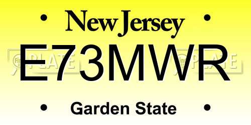 E73MWR New Jersey License Plate