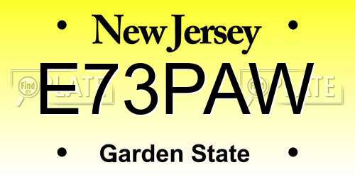 E73PAW New Jersey License Plate