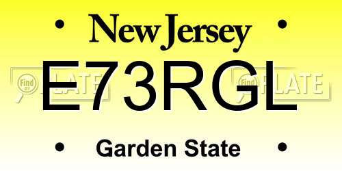 E73RGL New Jersey License Plate