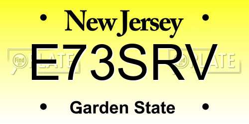 E73SRV New Jersey License Plate