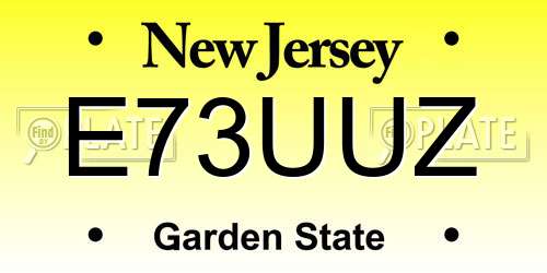 E73UUZ New Jersey License Plate