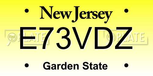 E73VDZ New Jersey License Plate