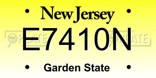 E7410N New Jersey License Plate