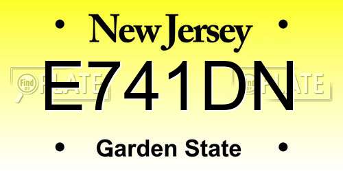 E741DN New Jersey License Plate