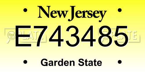 E743485 New Jersey License Plate