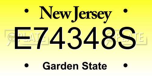 E74348S New Jersey License Plate