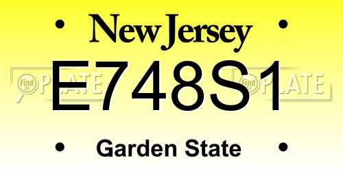 E748S1 New Jersey License Plate