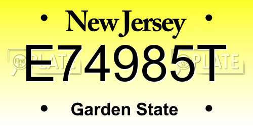 E74985T New Jersey License Plate