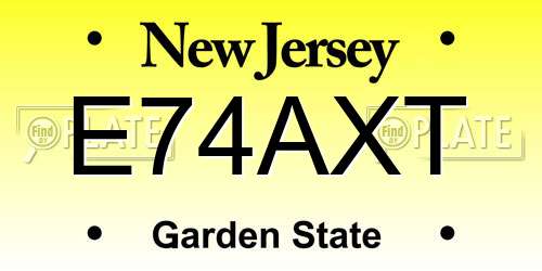 E74AXT New Jersey License Plate