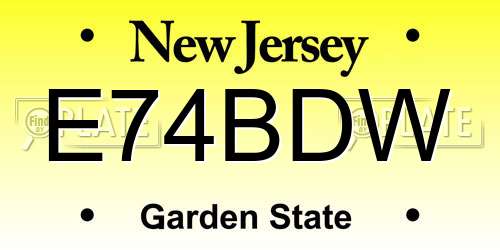 E74BDW New Jersey License Plate
