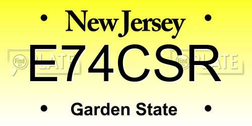 E74CSR New Jersey License Plate