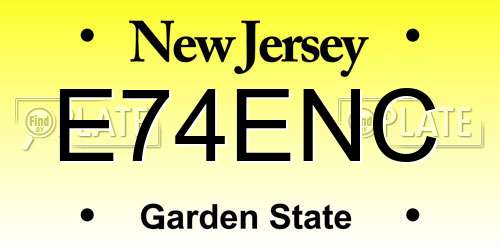 E74ENC New Jersey License Plate