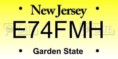 E74FMH New Jersey License Plate