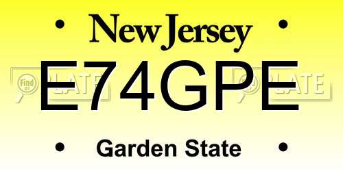 E74GPE New Jersey License Plate