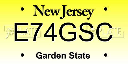 E74GSC New Jersey License Plate