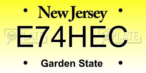 E74HEC New Jersey License Plate
