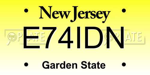 E74IDN New Jersey License Plate