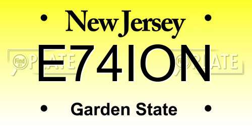 E74ION New Jersey License Plate