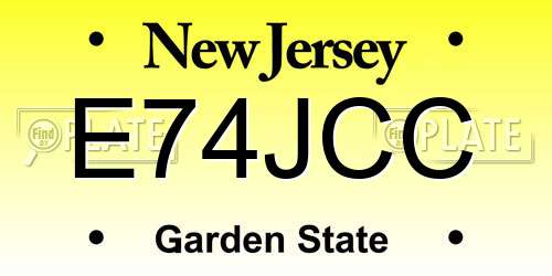 E74JCC New Jersey License Plate