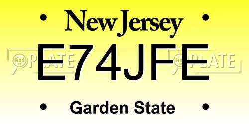 E74JFE New Jersey License Plate