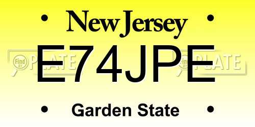 E74JPE New Jersey License Plate