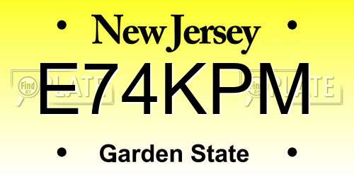 E74KPM New Jersey License Plate