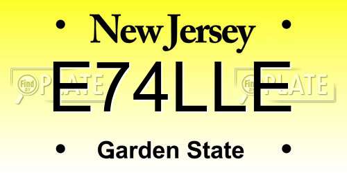 E74LLE New Jersey License Plate