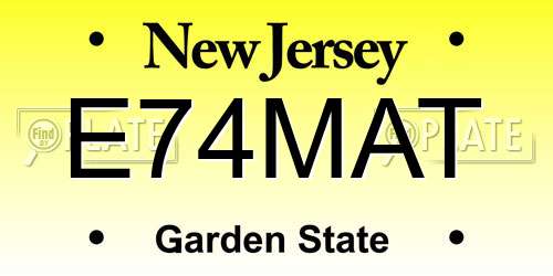 E74MAT New Jersey License Plate