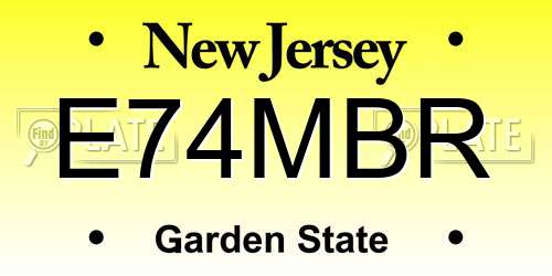 E74MBR New Jersey License Plate