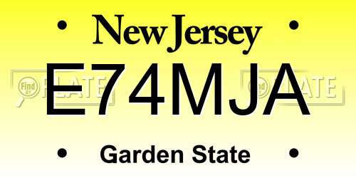 E74MJA New Jersey License Plate
