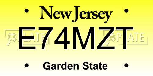 E74MZT New Jersey License Plate