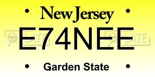 E74NEE New Jersey License Plate