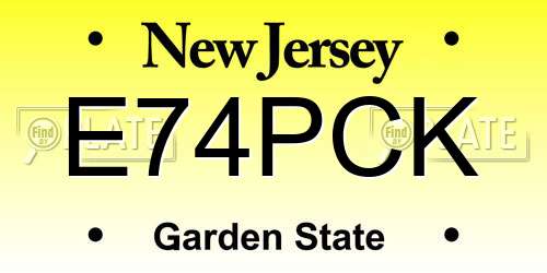 E74PCK New Jersey License Plate