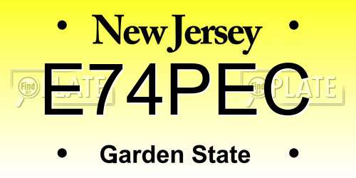 E74PEC New Jersey License Plate