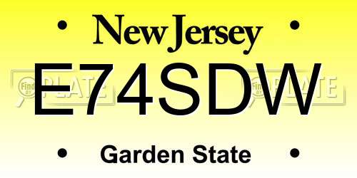 E74SDW New Jersey License Plate