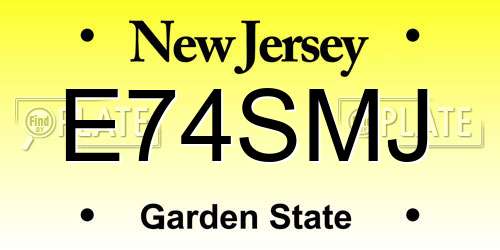 E74SMJ New Jersey License Plate