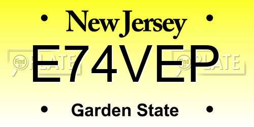 E74VEP New Jersey License Plate