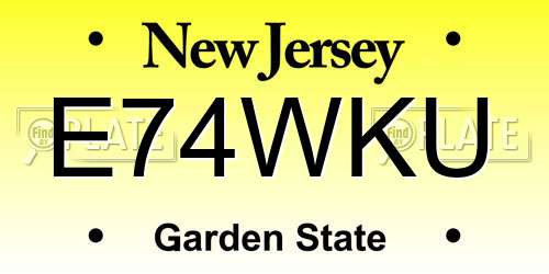 E74WKU New Jersey License Plate