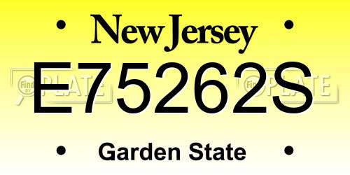 E75262S New Jersey License Plate