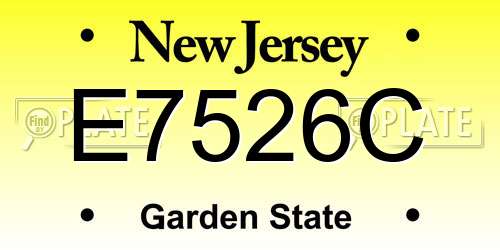 E7526C New Jersey License Plate
