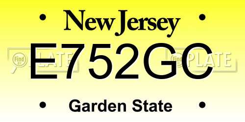 E752GC New Jersey License Plate