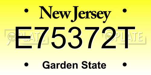 E75372T New Jersey License Plate