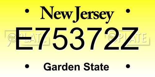E75372Z New Jersey License Plate