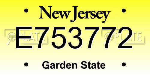E753772 New Jersey License Plate