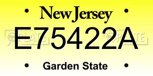 E75422A New Jersey License Plate