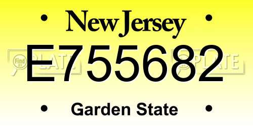 E755682 New Jersey License Plate
