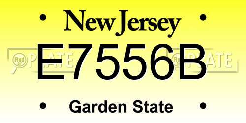 E7556B New Jersey License Plate
