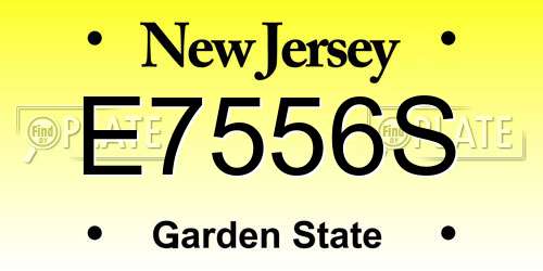 E7556S New Jersey License Plate