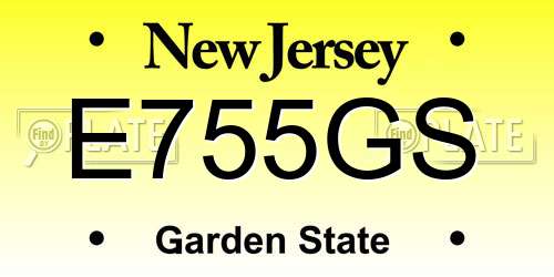 E755GS New Jersey License Plate